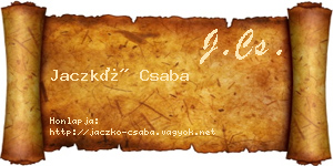 Jaczkó Csaba névjegykártya