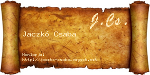 Jaczkó Csaba névjegykártya