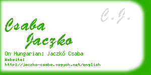 csaba jaczko business card