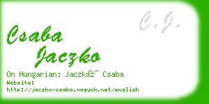 csaba jaczko business card